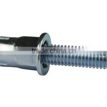 RIFBOLT blind rivet screw with flat head in steel, round shank, hexagonal