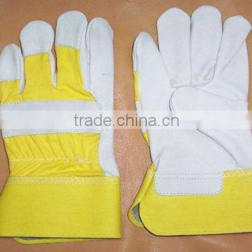 CHEAP MEN WORKING GLOVES /YELLOW AND WHITE COLOR WORKING GLOVES