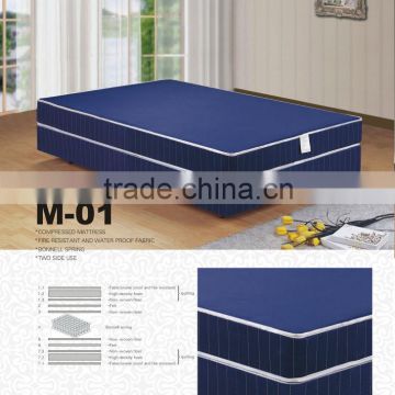 M-01 Two Side blue water proof fabric ,hotel mattress,home mattress,school mattress,hospital mattress