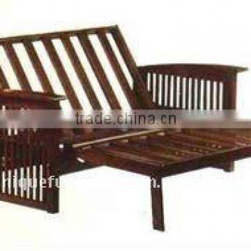 Solid Wood Futon Frame Sofa Bed for Living Room Furniture photo-2