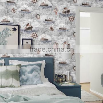 C10703 newest soundproof wallpaper for pirate design