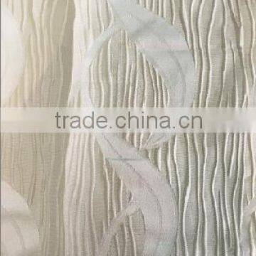 New arrival 100% Polyester Leaf design Emboidery like Jacquard Curtain fabric
