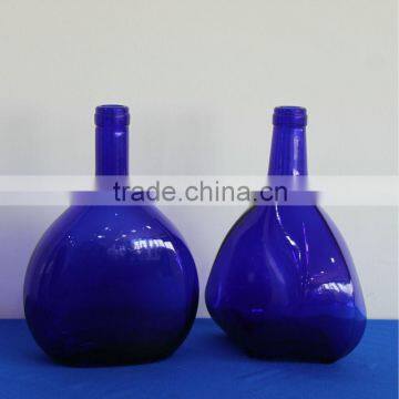 cobalt blue whiskey bottle