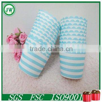 Blue and white stripes baking cake cups, home decorations cup wrappers, cake tools bakeware cake wrappers                        
                                                Quality Choice