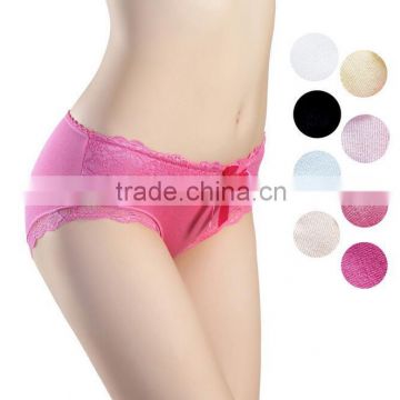 Fashion top quality lace bowknot transparent ladies underwear sexy mature women panties                        
                                                Quality Choice