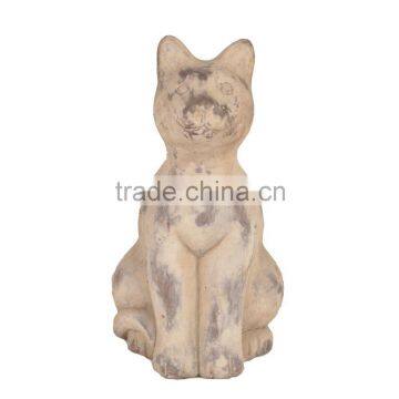 Up-right sit cat cement cat for home outdoor decoration