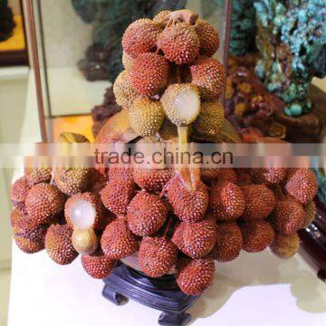 Natural Beautiful Agalmatolite Stone Lychee Tree photo-2