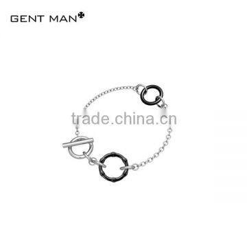 2014 Beautiful Stainless Steel circle connected white Ceramic Bracelets innovative products for import