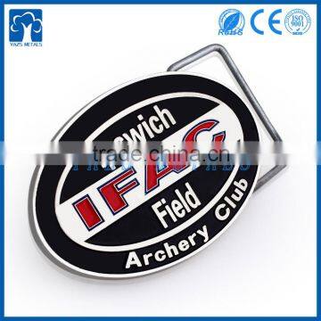 custom antique silver oval shape zinc alloy belt buckle