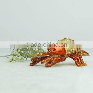 Lobster shape girls novel metal trinket box earrings storage box