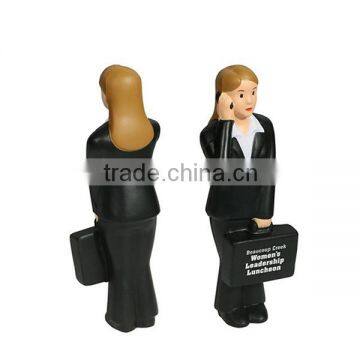 Promotional Pu Business Woman Stress Ball with logo printed