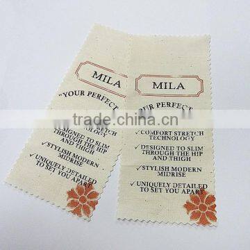 Laser Cut Silk Screen Special Coated Printed Cotton Label