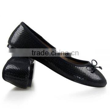 2015 Summer New Ladies Womens Snake Skin Print Flat Shoes Ballerina Ballet Flats Black Plus Size Free Shipping photo-3