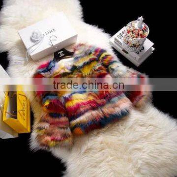 Mixed Color Fox Fur Jacket