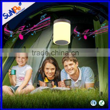 LED rechargable camping lantern with bluetooth speaker color changing and touch sensor mini music lamp