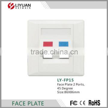 LY-FP15 China manufacture lowest price 1/2/4port customized face plate with standard