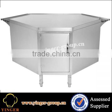 commercial kitchen stainless steel work corner cabinet table