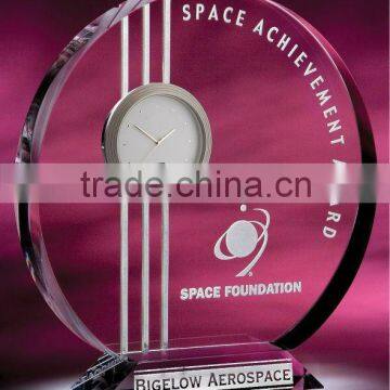 neo crystal glass clock award(R-1411)