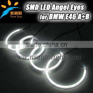 Hotsale 4pcs*131mm 3014 SMD LED Angel Eyes Ring for BMW E46 with projet 12v high power halo ring headlight