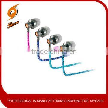 High quality braided cord earphone headphone for with mic