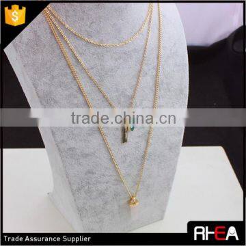 Gold Chain Delicate 2 Layered Necklace,boho Style Quartz Stone Pendant Necklace photo-5