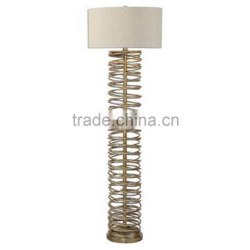 2017 hotel decorative unusual metal ring floor lamp with linen shade good for inn decor high end standing reading lamp