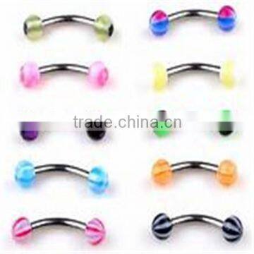 Acrylic barbell bar colored eyebrow jewelrys piercing body jewelrys