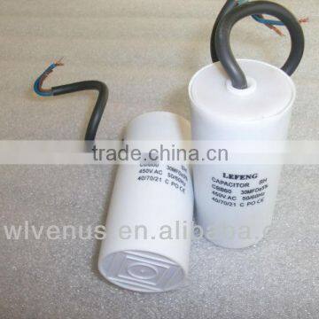 white plastic round case cbb60 45uf capacitor