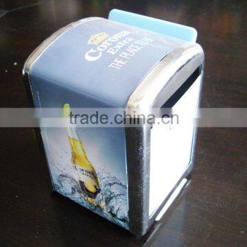 Corana plating fram tin napkin dispenser metal holder with menu holder