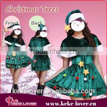 SL88992 New arrival green dress Christmas tree costume festival stuff on sale club dress