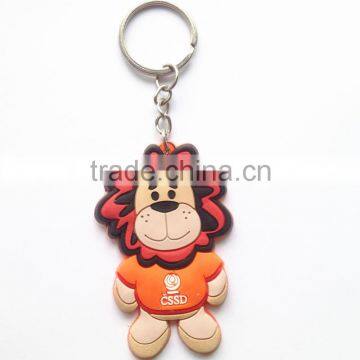 Cute Funny Lion Shaped PVC Key chain Metal High-quality Rubber Promotional Keychain Manufacture