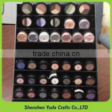 Bespoke black acrylic cosmetic eyeshadow display, perspex makeup display for eyeshadow