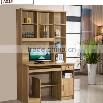 Self Assembling With Bookshelf and Drawer Writing Desk