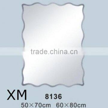 wave blue glass mirror bathroom accessory design rectangle shaped blue mirror decorative mirror