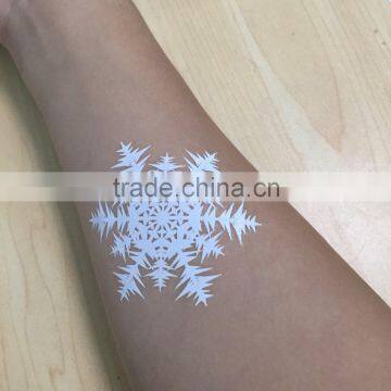 Customize Logo Fashion Silk Screen Temporary Metallic White Tattoo Sticker photo-2