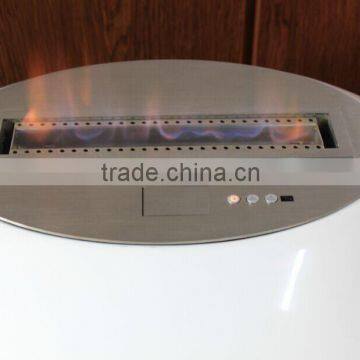 Outdoor Round Glass Free Standing Ethanol Fireplace with Remote Control