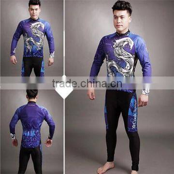 China wholesale breathable long sleeve cycling clothing suit SWODART blue cycling jersey