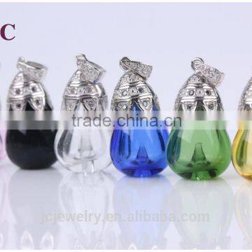 Sterling Silver Necklace Pendant Essential Oil Diffuer Pendant Glass Jewelry 925 Wholesale
