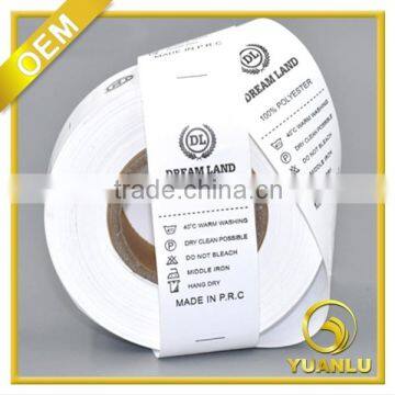 Fabric Clothing Garment Labels, Printed Content Labels, Fabric Wash Care Labels