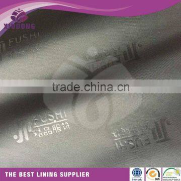 polyester viscose jacquard logo lining fabric for coat