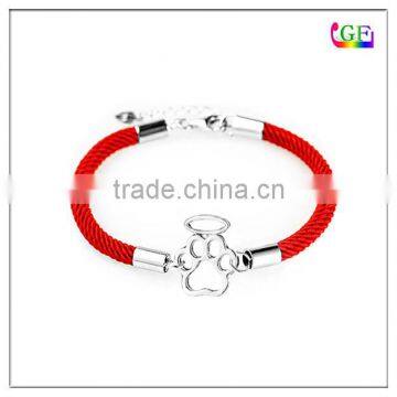 Fashion rope braided knotted alloy bracelet for men