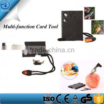 Stainless Steel Flintstone And Whistle Multi-Function Card Tool,Tool Card ,Credit Card Multi Tool