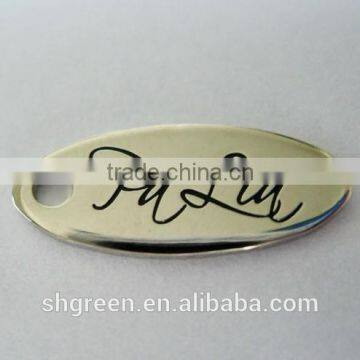 Fashionable bright siliver garment metal label