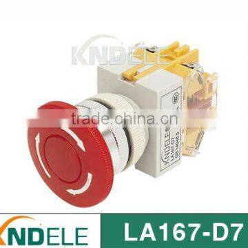 red sign mushroom emergency stop push button switch silver contact grade A D7-11ZS