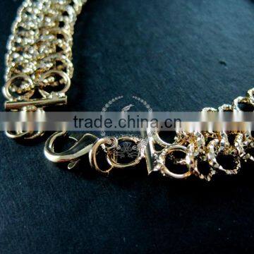 19cm 14K Light Gold Plated Brass Faceted Circle Round Link Fashion DIY Bracelet Supplies 1900061 photo-2