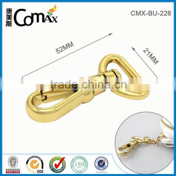 Metal gold solid brass snap hook for handbag and wallet