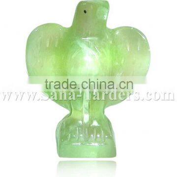 Natural Marble Onyx Designed Marble Eagle, Multi Green