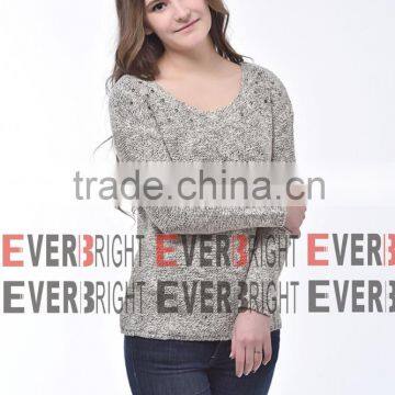 custom crewneck knitted pullover sweater for women