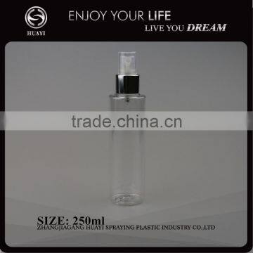 Wholesale pet 250ml clear plastic bottle with sprayer