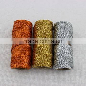 2mm Metallic gold/silver baker twine gift packing cotton twine